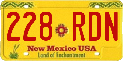 NM license plate 228RDN