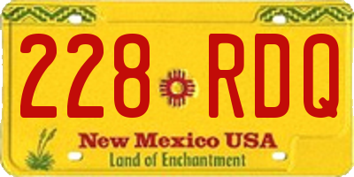NM license plate 228RDQ