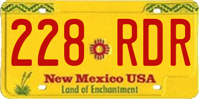 NM license plate 228RDR