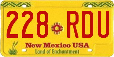 NM license plate 228RDU