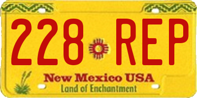 NM license plate 228REP