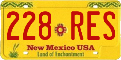 NM license plate 228RES