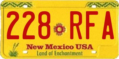 NM license plate 228RFA