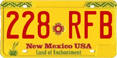 NM license plate 228RFB