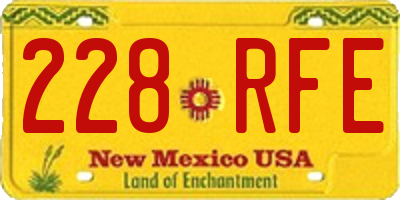 NM license plate 228RFE