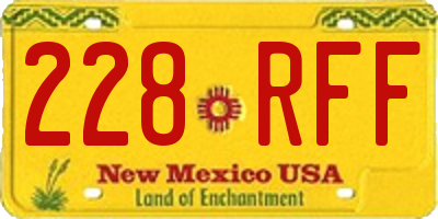 NM license plate 228RFF