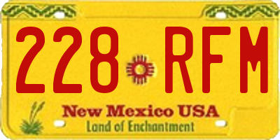 NM license plate 228RFM