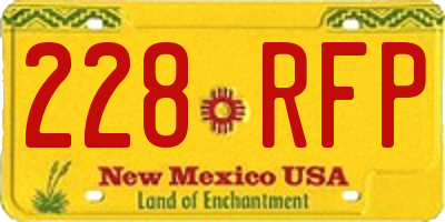 NM license plate 228RFP