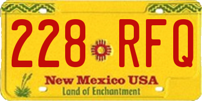 NM license plate 228RFQ