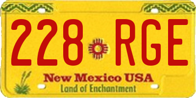 NM license plate 228RGE