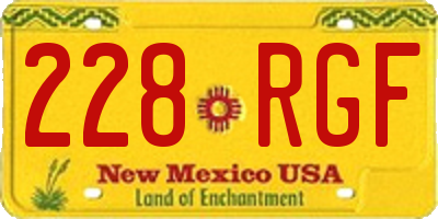 NM license plate 228RGF