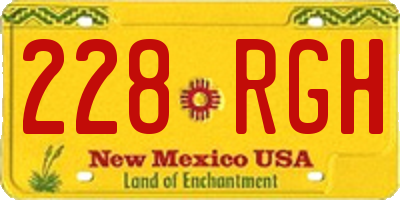 NM license plate 228RGH