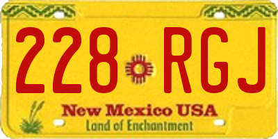 NM license plate 228RGJ