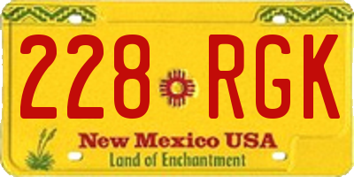 NM license plate 228RGK