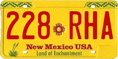 NM license plate 228RHA