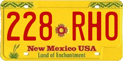NM license plate 228RHO
