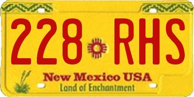 NM license plate 228RHS