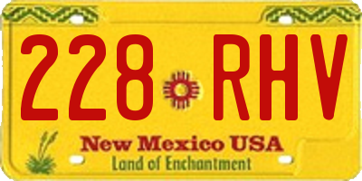 NM license plate 228RHV
