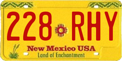 NM license plate 228RHY