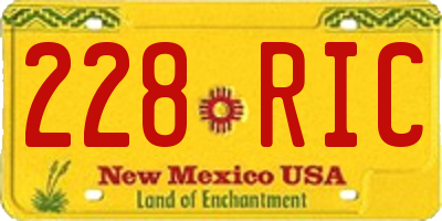 NM license plate 228RIC
