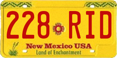NM license plate 228RID