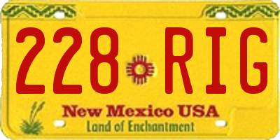 NM license plate 228RIG