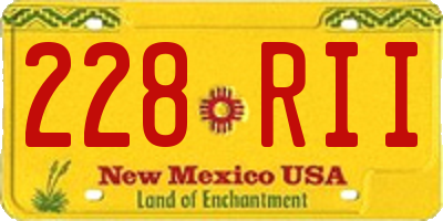 NM license plate 228RII