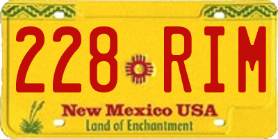 NM license plate 228RIM