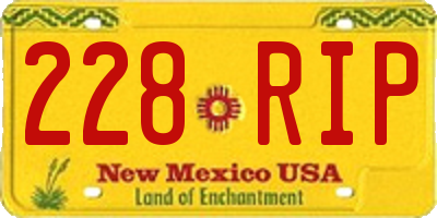 NM license plate 228RIP