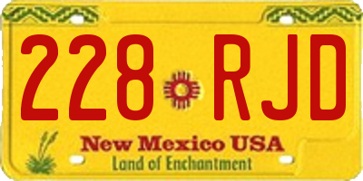 NM license plate 228RJD