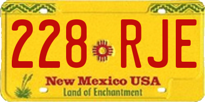 NM license plate 228RJE