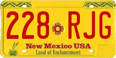 NM license plate 228RJG