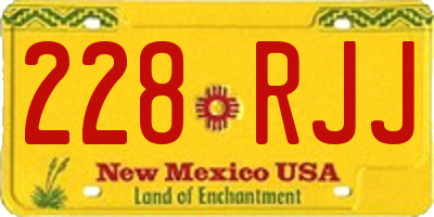 NM license plate 228RJJ