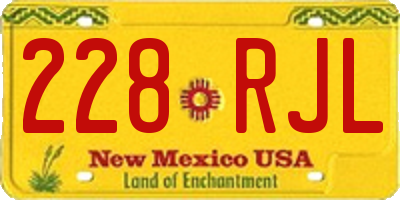 NM license plate 228RJL