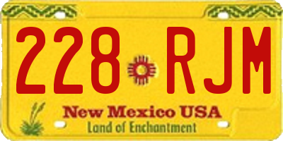 NM license plate 228RJM