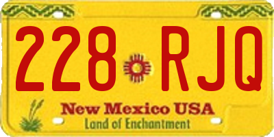 NM license plate 228RJQ