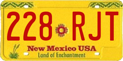 NM license plate 228RJT