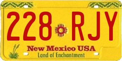 NM license plate 228RJY