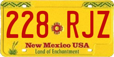 NM license plate 228RJZ