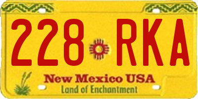 NM license plate 228RKA