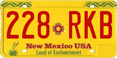 NM license plate 228RKB