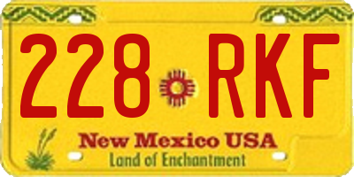 NM license plate 228RKF