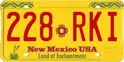 NM license plate 228RKI