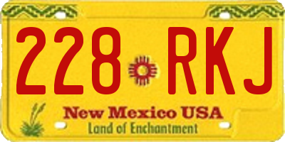 NM license plate 228RKJ