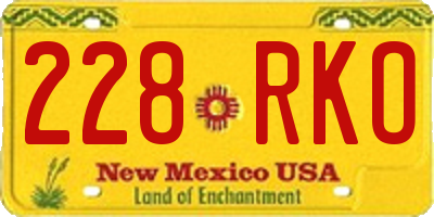NM license plate 228RKO