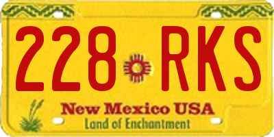 NM license plate 228RKS