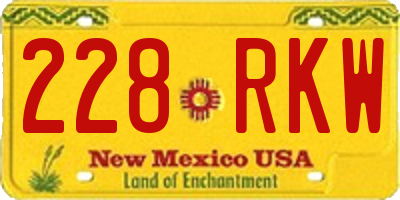 NM license plate 228RKW