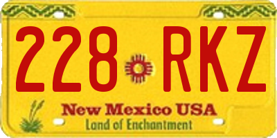 NM license plate 228RKZ