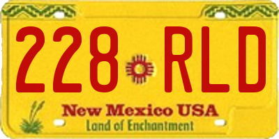 NM license plate 228RLD