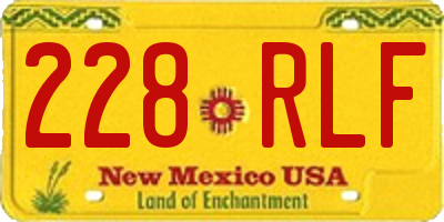 NM license plate 228RLF